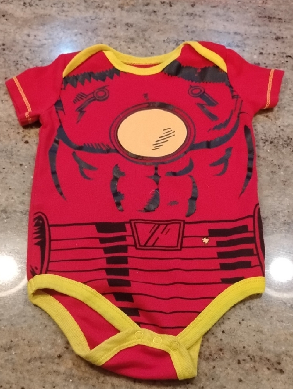 Marvel Red, Yellow & Black Infant Superhero Bodysuit, Size: 18M